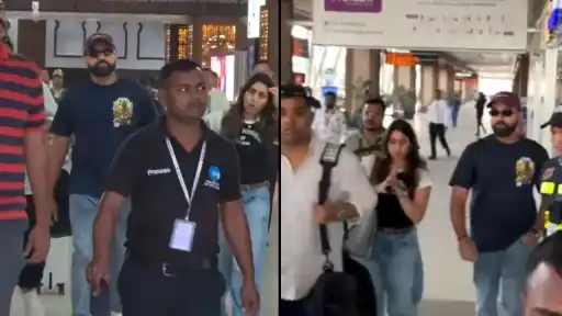 Former India captain Rohit Sharma and his wife were spotted at Chhatrapati Shivaji Maharaj International Airport, sparking speculation about his presence at the IND vs PAK T20 World Cup 2026 clash. Fans are curious whether Rohit is attending the match or is in Mumbai for off-field work and promotions related to the tournament.