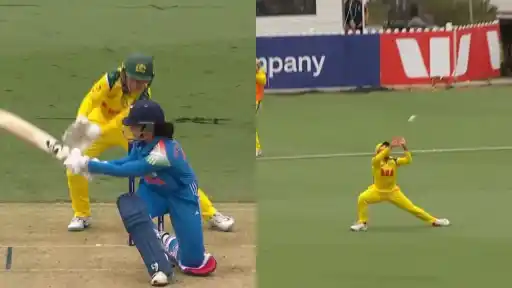 Smriti Mandhana gets out attempting a sweep shot after fifty in India vs Australia Women's 1st ODI at Allan Border Field
