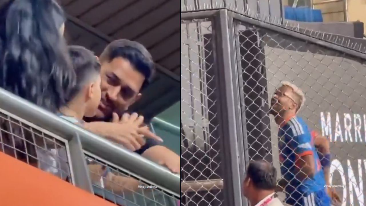 Fans Love Dhoni’s Kind Moment With Pandya’s Son During India vs England T20 World Cup 2026 Semifinal