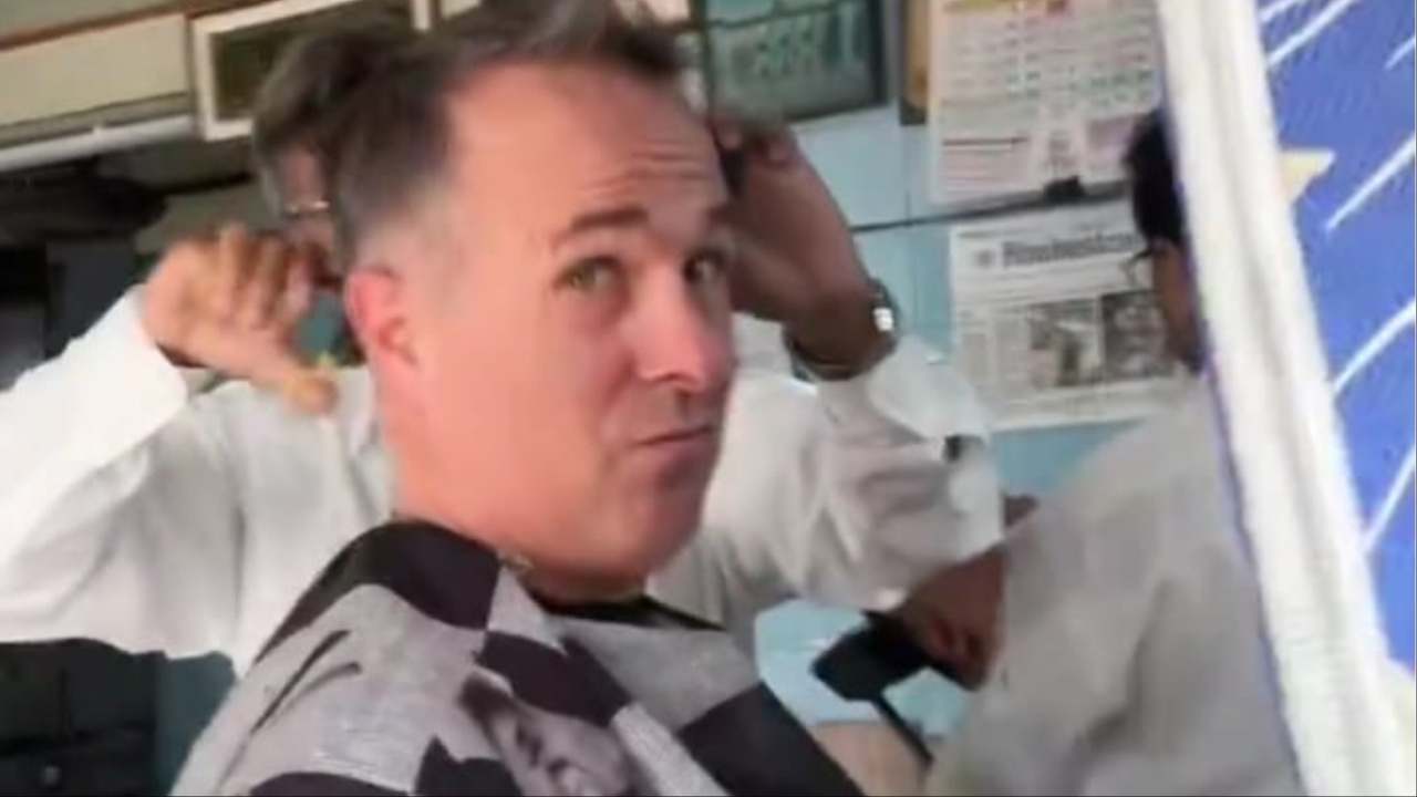 Michael Vaughan's hair-cutting video goes viral