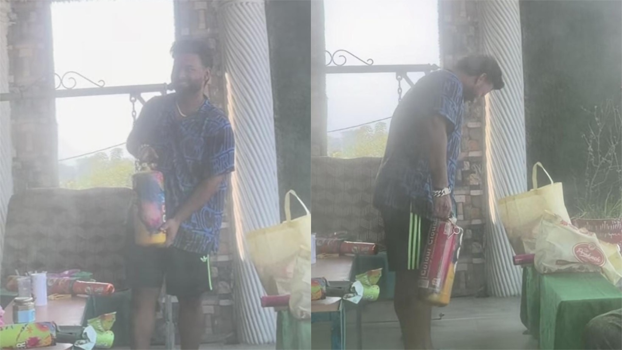 Rishabh Pant celebrates Holi 