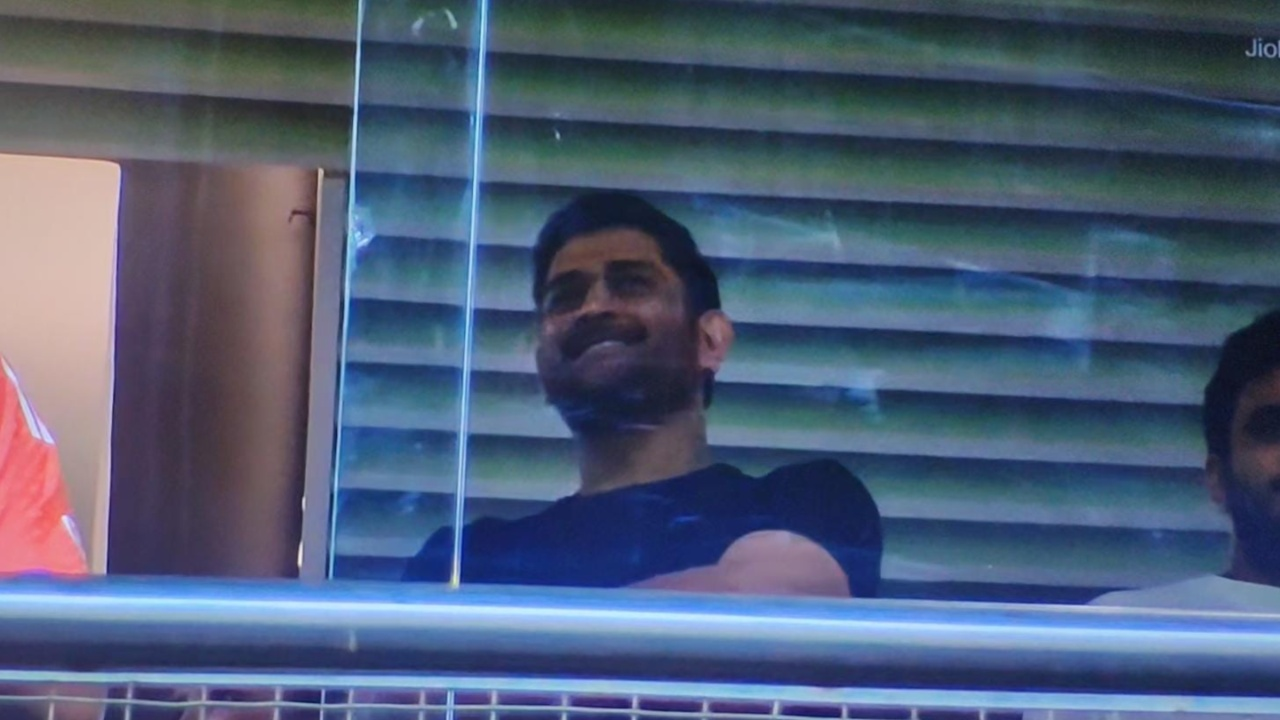 MS Dhoni at the Wankhede Stadium in Mumbai. 