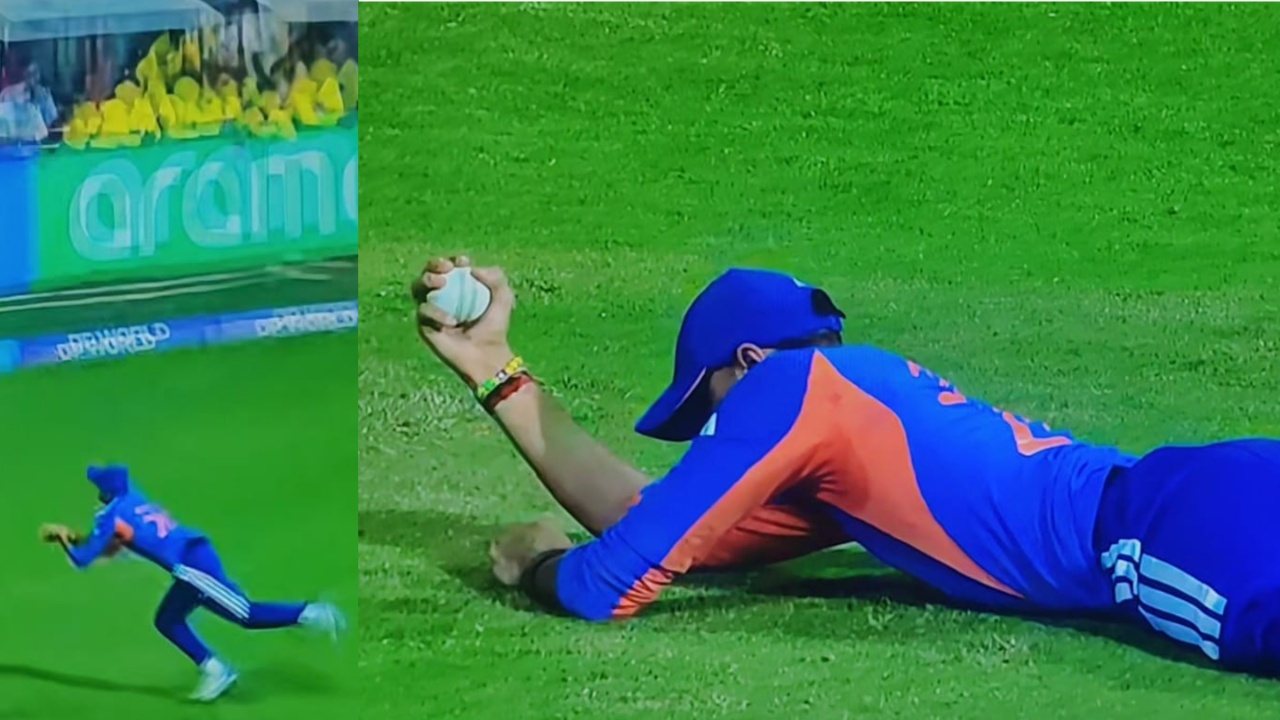 Axar Patel's jaw-dropping catch removes Harry Brook