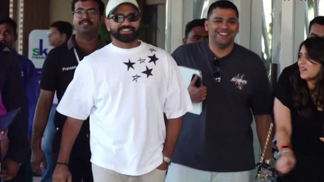 Rohit Sharma arrives in Ahmedabad with wife Ritika Sajdeh