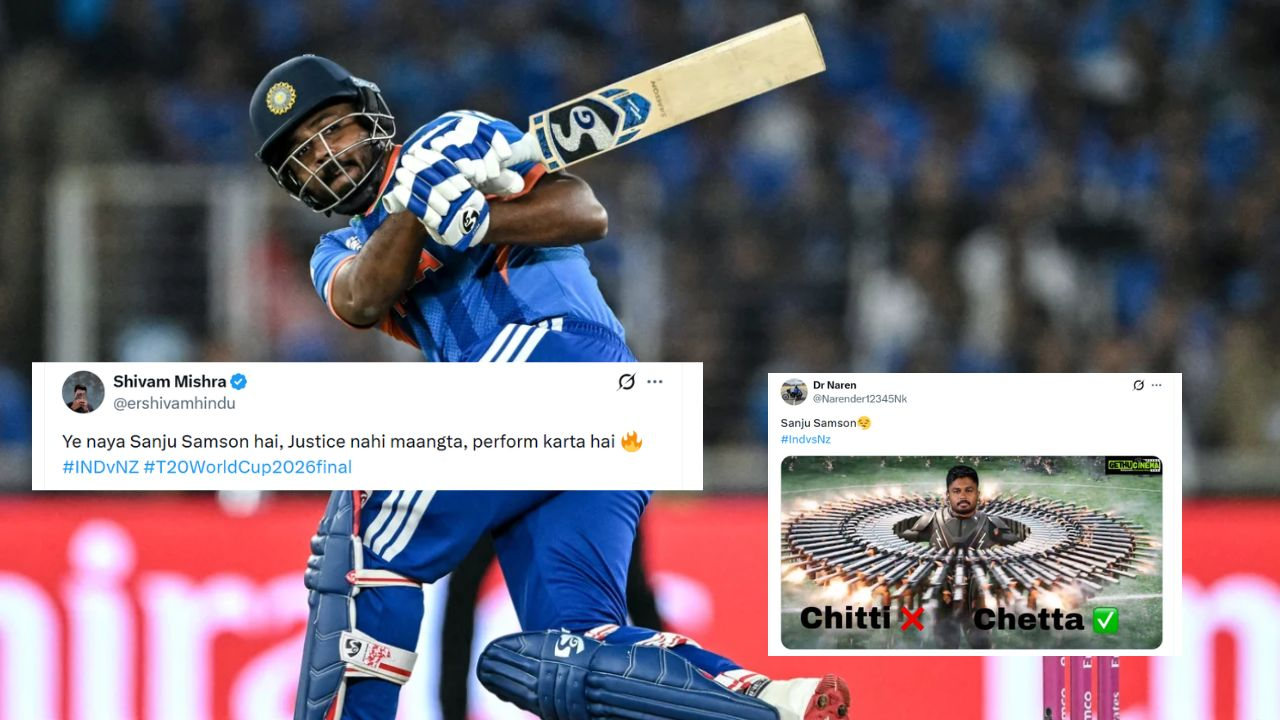 Fans erupt as Sanju Samson slams fifty in IND vs NZ T20 World Cup 2026 Final