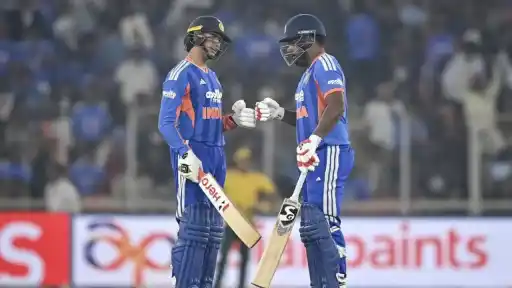 Watch the videos of powerful starts by Abhishek Sharma and Sanju Samson