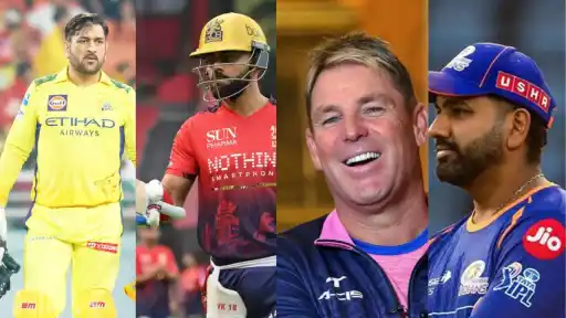 MS Dhoni, Virat Kohli, Shane Warne, and Rohit Sharma