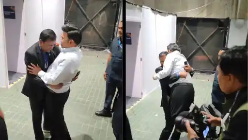 As players and officials celebrated on the ground, the excited supporter ran forward and warmly hugged Jay Shah. The moment created a light and joyful scene during the celebrations.