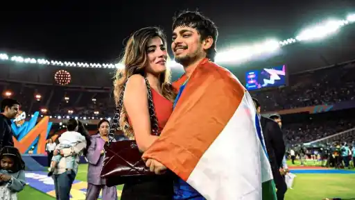 Ishan Kishan with his girlfriend Aditi Hundia