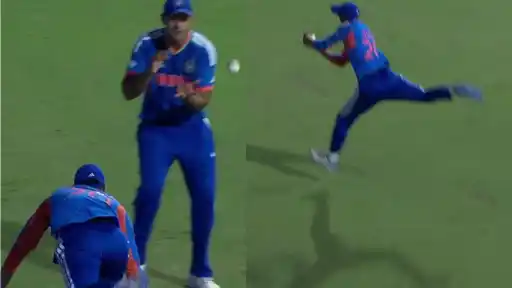 Axar Patel and Shivam Dube's combined superb catch