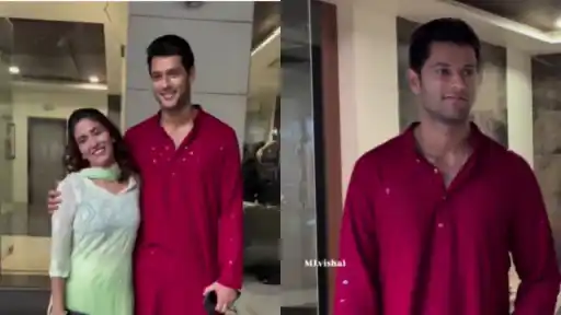 Shivam Dube with his wife