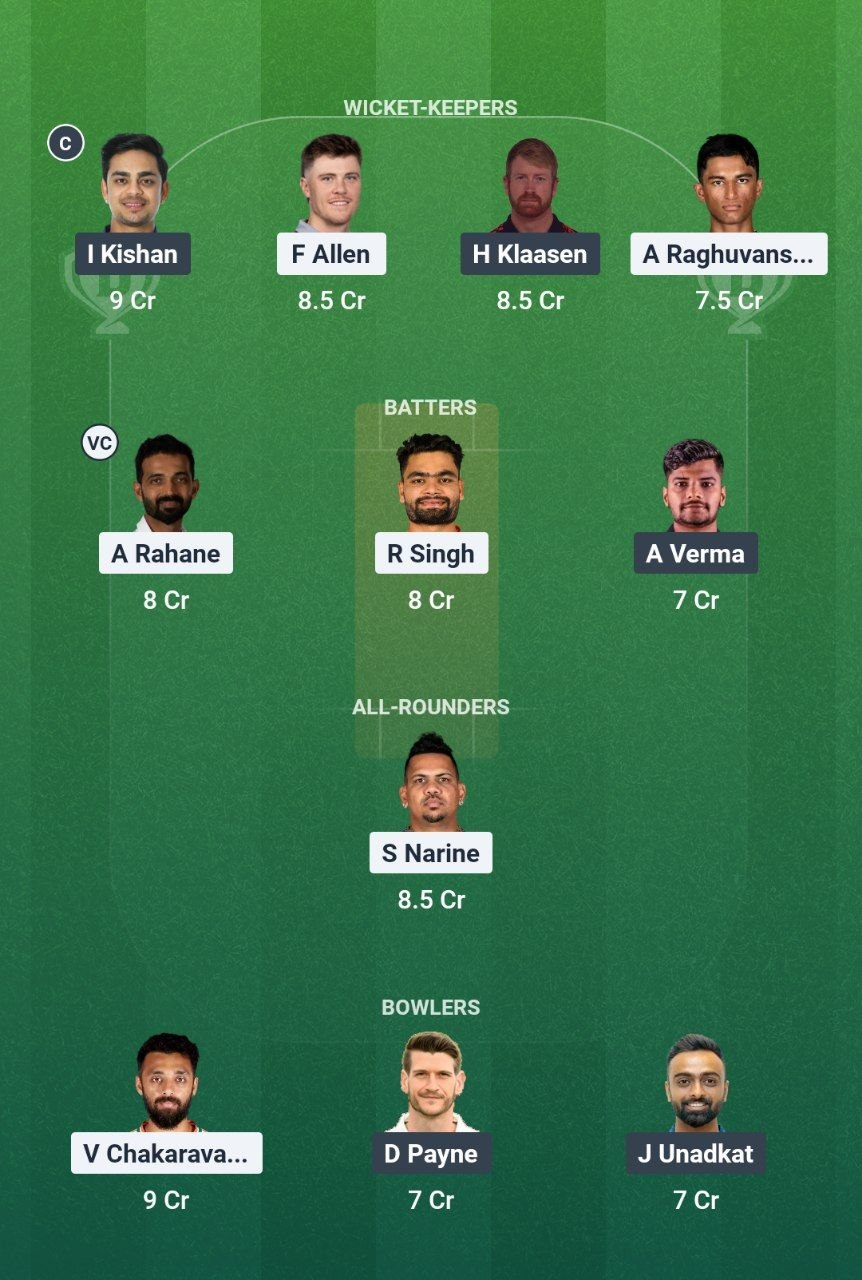 KKR vs SRH Dream11 Prediction