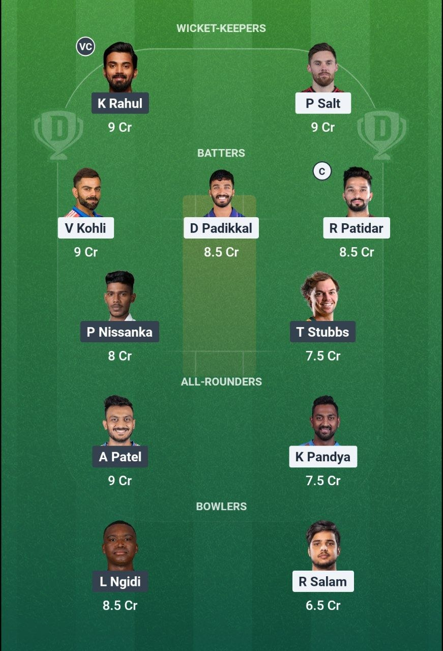 RCB vs DC