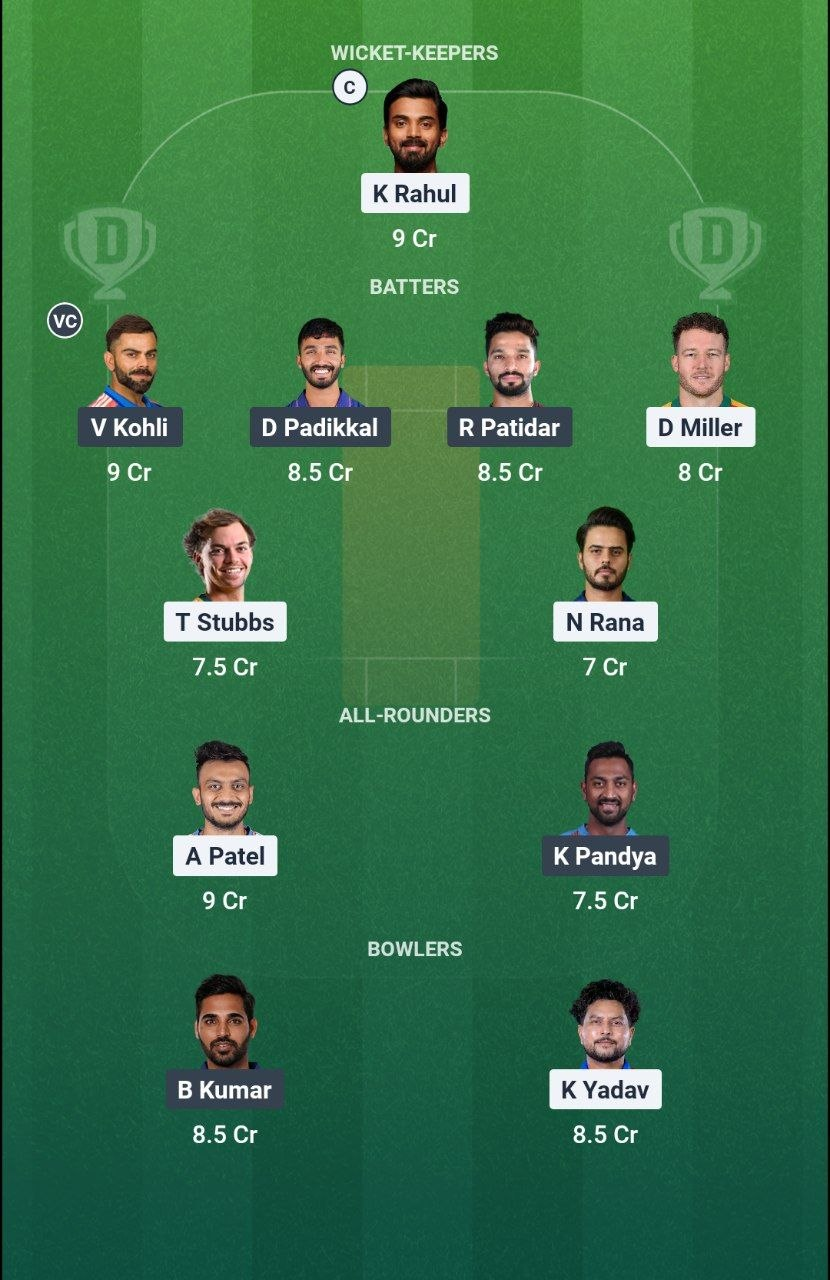 DC vs RCB Dream11 Prediction