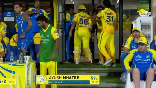 Ayush Mhatre retired hurt