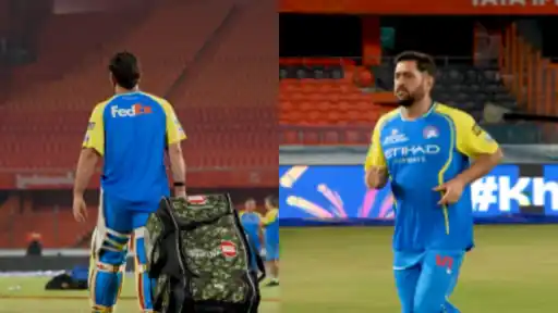 MS Dhoni arrives in Hyderabad