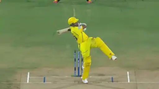 Ayush Mhatre hits one-legged six