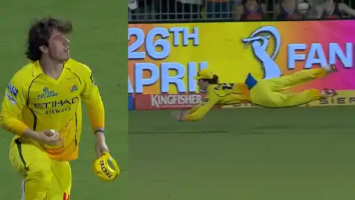 Dewald Brevis takes a stunning one-handed catch
