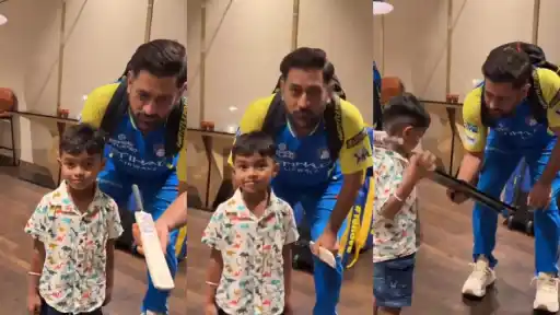 MS Dhoni shares a heart-warming moment with a young fan