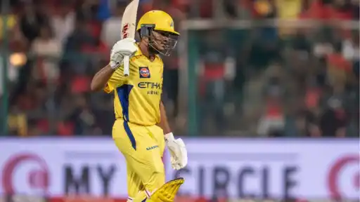 Ayush Mhatre celebrates 29-ball fifty