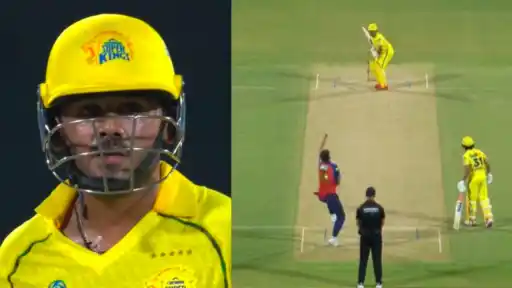 Ayush Mhatre smashes Xavier Bartlett for hat-trick of boundaries