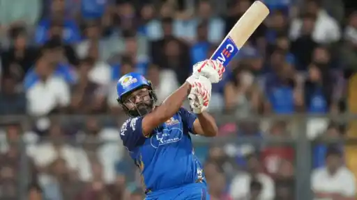 Rohit Sharma smashes Jacob Duffy for massive six
