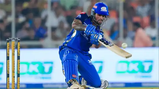 Tilak Varma celebrates 45-ball century