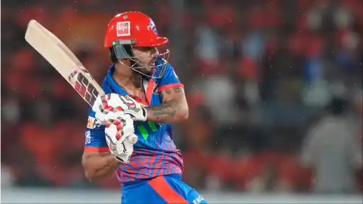 Nitish Rana brings up 27-ball half-century