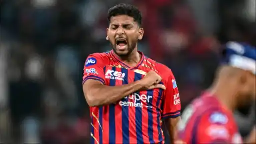Mohsin Khan celebrates maiden five-wicket haul