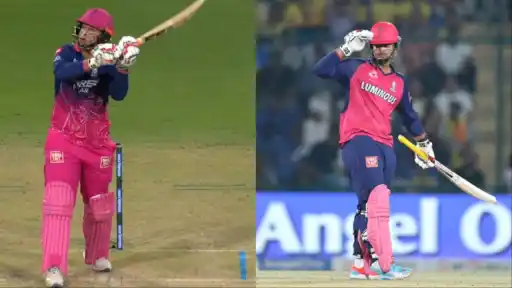 Vaibhav Sooryavanshi smashes Dhoni-like helicopter six