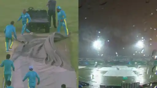 Groundsmen blown off their feet in Lahore