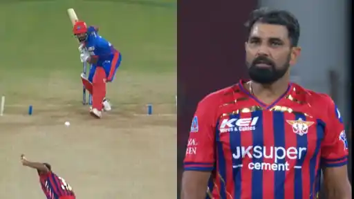 Mohammed Shami dismisses KL Rahul on first ball in LSG vs DC IPL 2026 clash