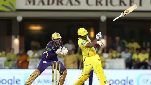 Sanju Samson's bat goes flying during CSK VS KKR IPL 2026 clash