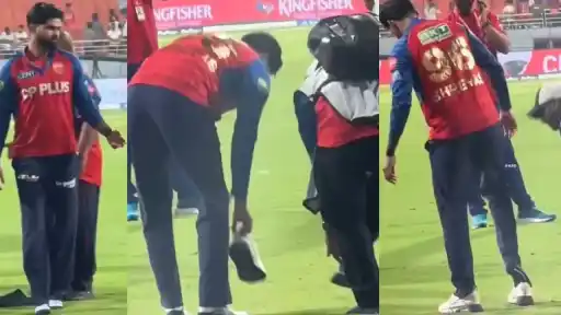 Shreyas Iyer wears cameraman's shoes