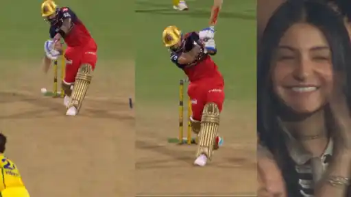 Anushka Sharma's reaction on Virat Kohli's no-look six