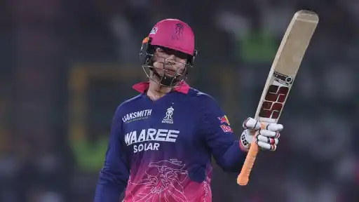 Vaibhav Sooryavanshi hitting 36 ball century in IPL 2026 RR vs SRH match uncapped player record