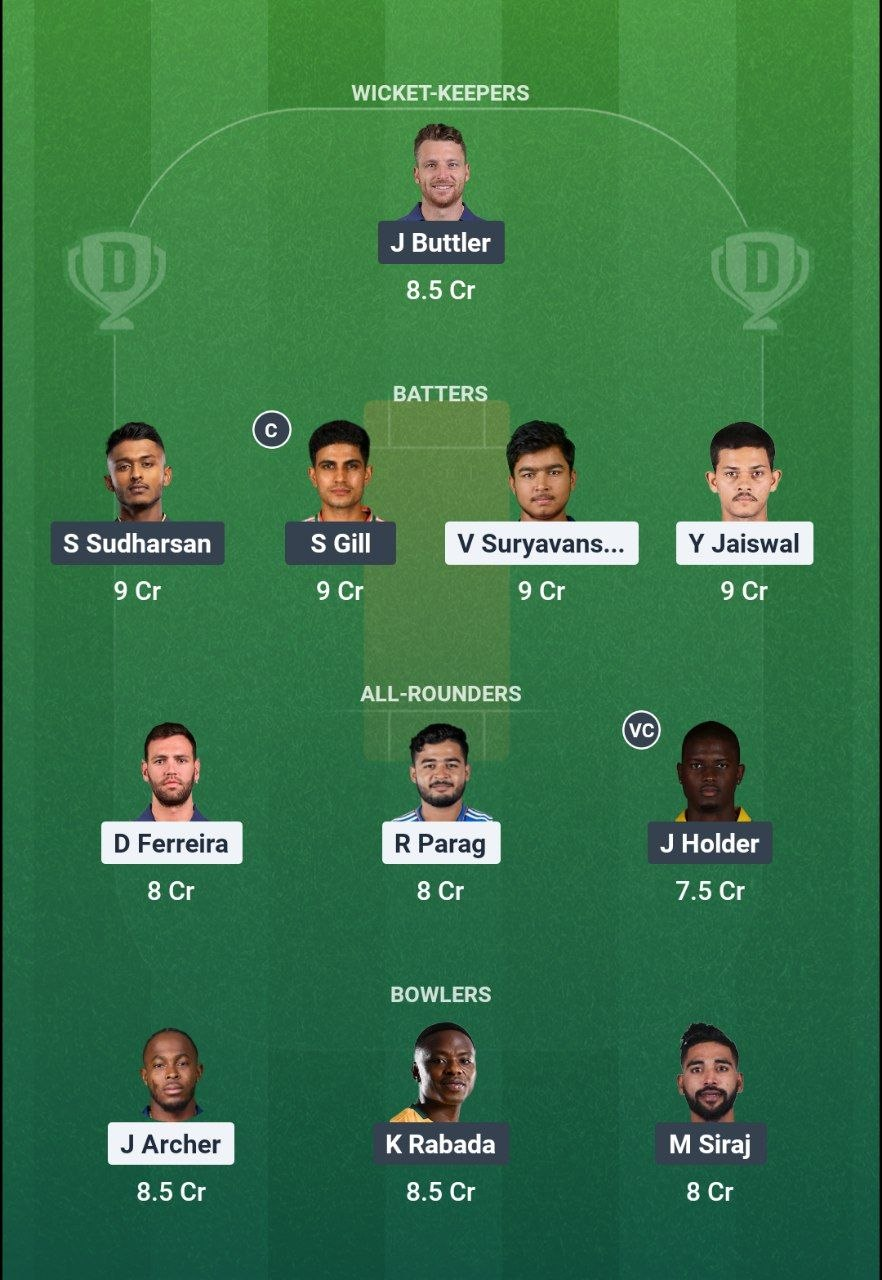 RR vs GT Match 52 Dream11 Prediction