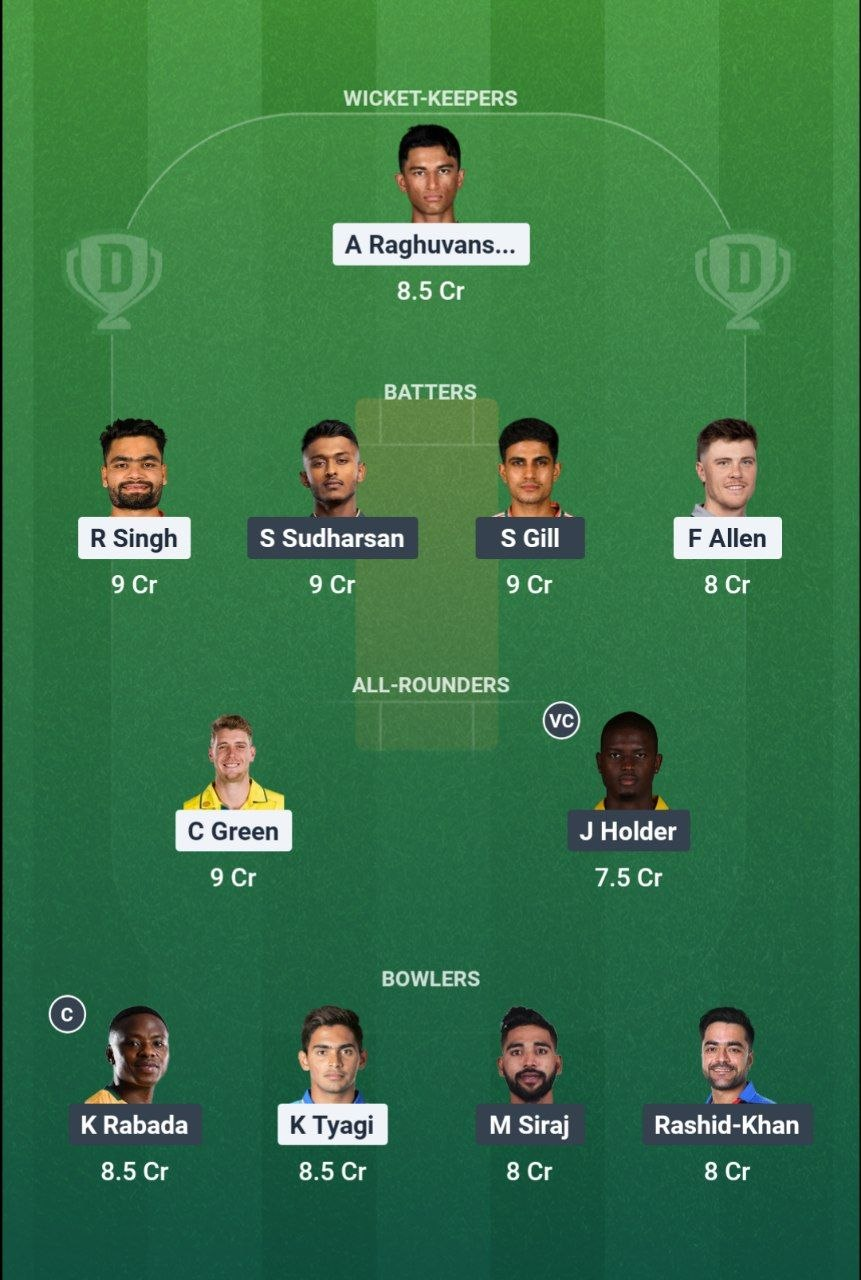 KKR vs GT Match 60 Dream11 Team