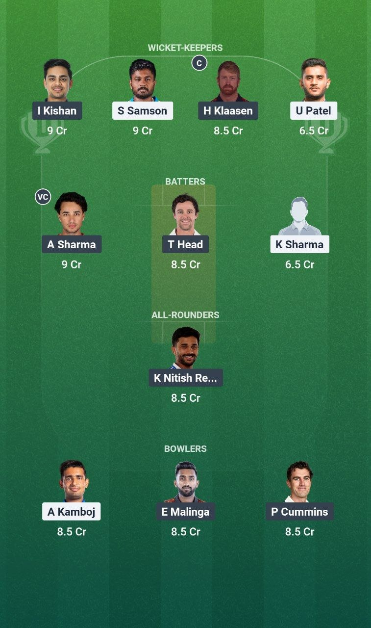 CSK vs SRH Match 64 Dream11 Team