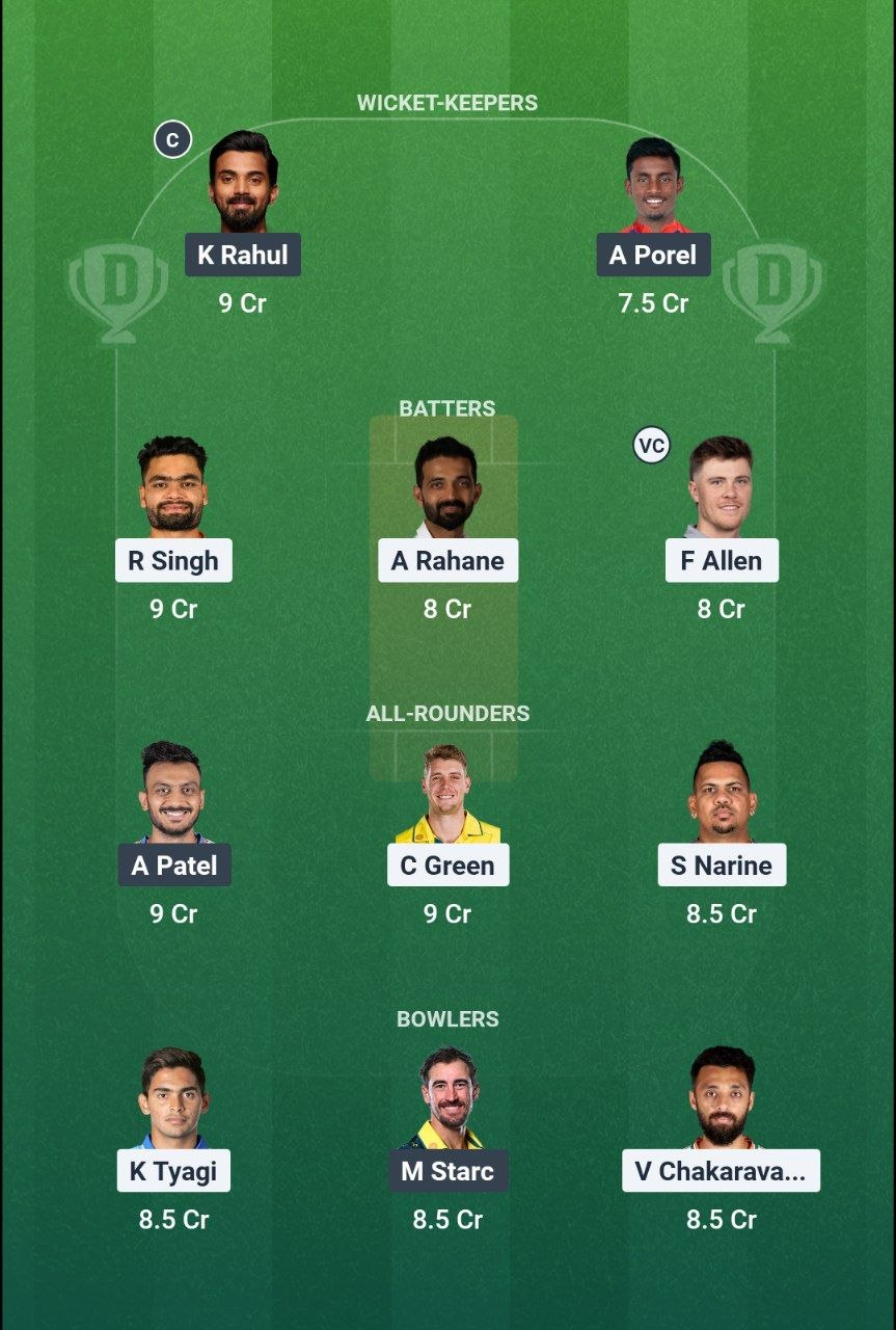 KKR vs DC Dream11 Prediction