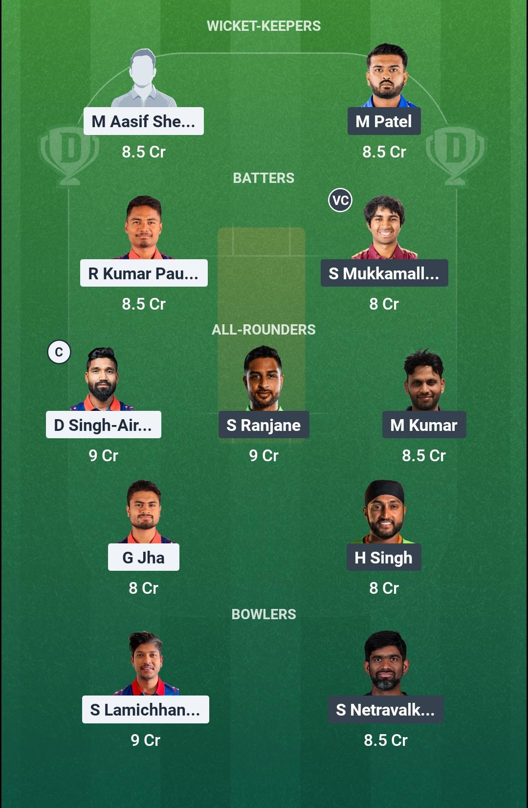 NEP vs USA 109th Match Dream11 Team
