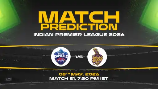DC vs KKR Match Prediction IPL 2026 Match 51 — DC Favourites Expert Prediction & Toss Tip