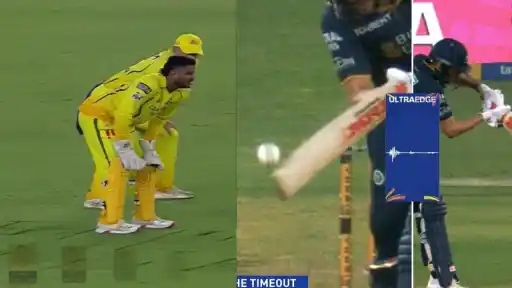 Shubman Gill edges the ball but CSK players Gurjapneet and Urvil fail to appeal during GT vs CSK IPL 2026 match
