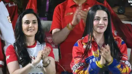 Celina Jaitley spotted alongside PBKS owner Preity Zinta in Dharamsala during PBKS vs MI IPL 2026 clash