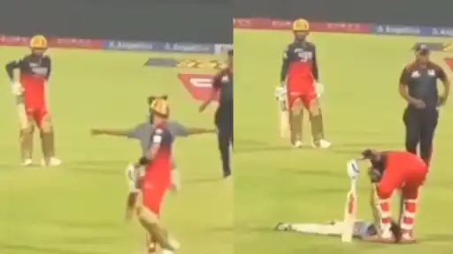 Virat Kohli left stunned as fan runs onto field and bows at his feet during RCB vs KKR IPL 2026 match
