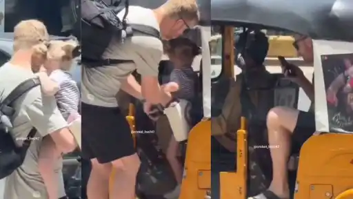 Heinrich Klaasen takes an auto rickshaw ride with his family