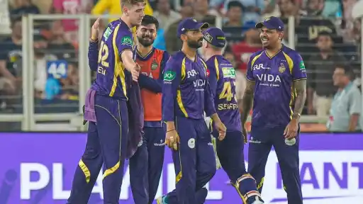 KKR players looking dejected after their IPL 2026 playoff elimination — 2 years after winning the 2024 title