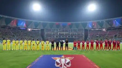 LSG and CSK players observing minute of silence for Uttar Pradesh storm victims ahead of IPL 2026 Match 59 Lucknow