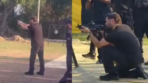 MS Dhoni hitting the bullseye during advanced firearms testing at NSG facility in Chennai on the eve of CSK vs SRH IPL 2026 match