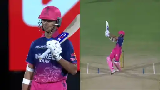 Yashasvi Jaiswal smashes Mitchell Starc for first-ball six